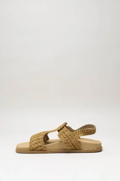 Valentina - Camel Sandaal plat
