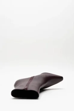 Zinda - Aubergine Enkellaars hak